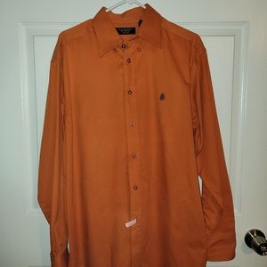 Men's Roundtree & Yorke Outdoors Button Up Dress Shirt (Orange)